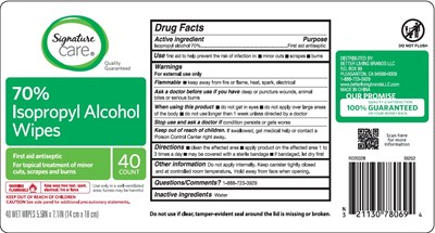 Image Description (Signature Care Isopropyl Alcohol Wipes 40 Pcs 70vv)